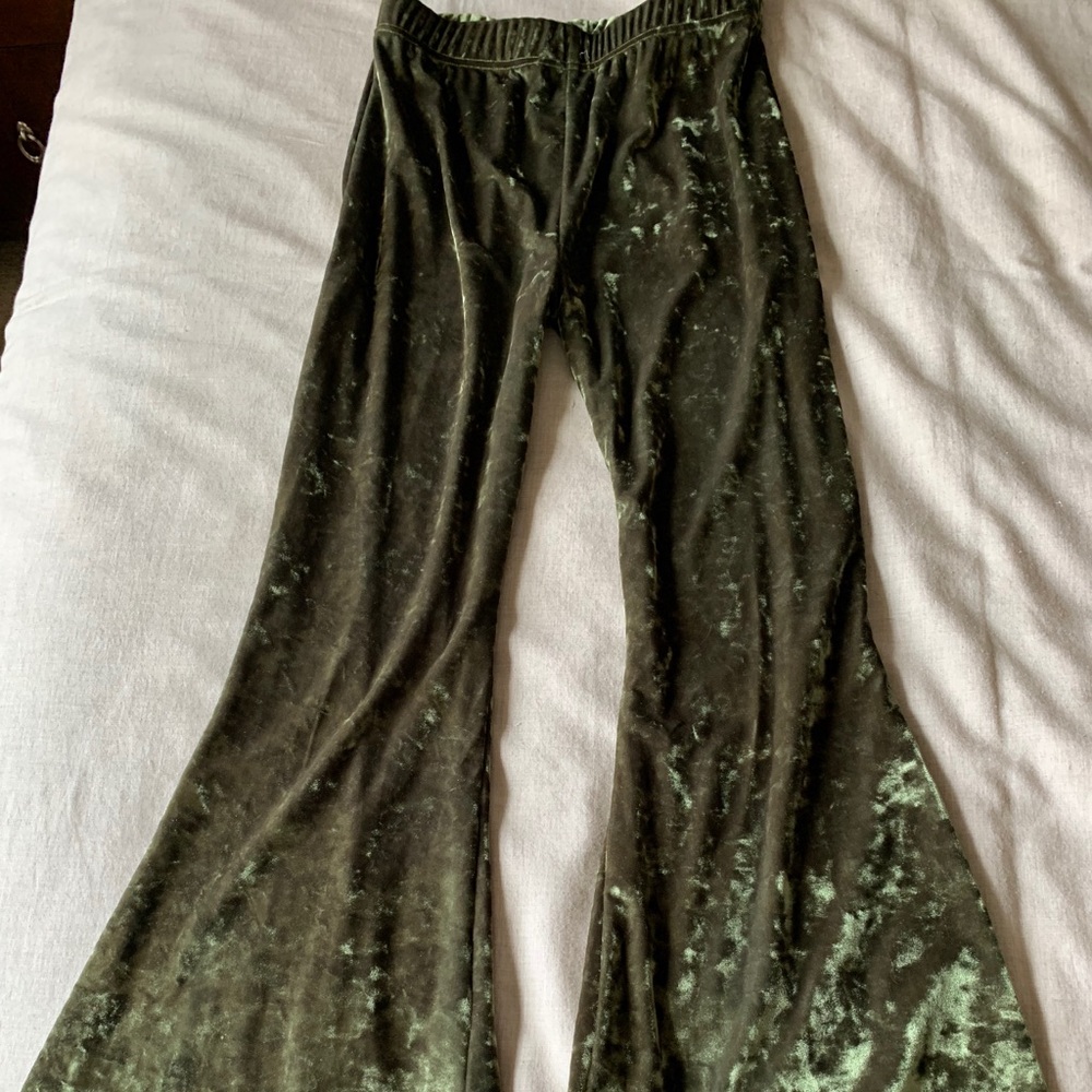 Urban outfitter green velvet elephant pants